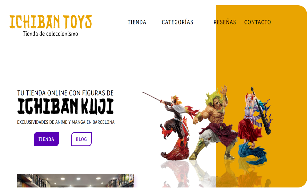 Diseño de tienda online de figuras de acción